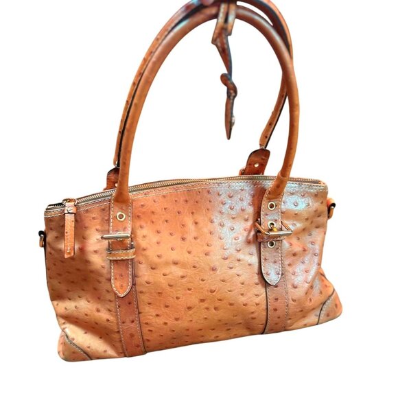 Dooney & Bourke Handbags - Dooney & Bourke Ostrich Satchel in Caramel